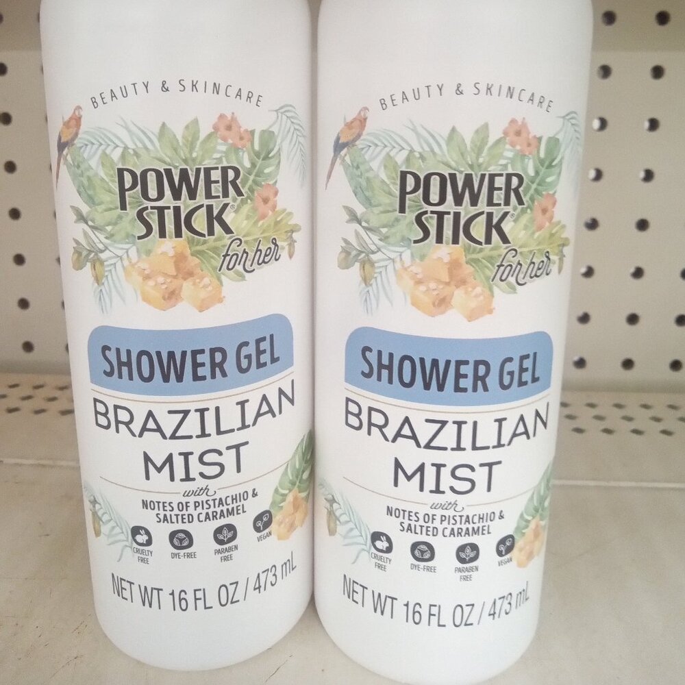 Lot of 2 Power Stick Shower Gel , Brazilian Mist 16 oz